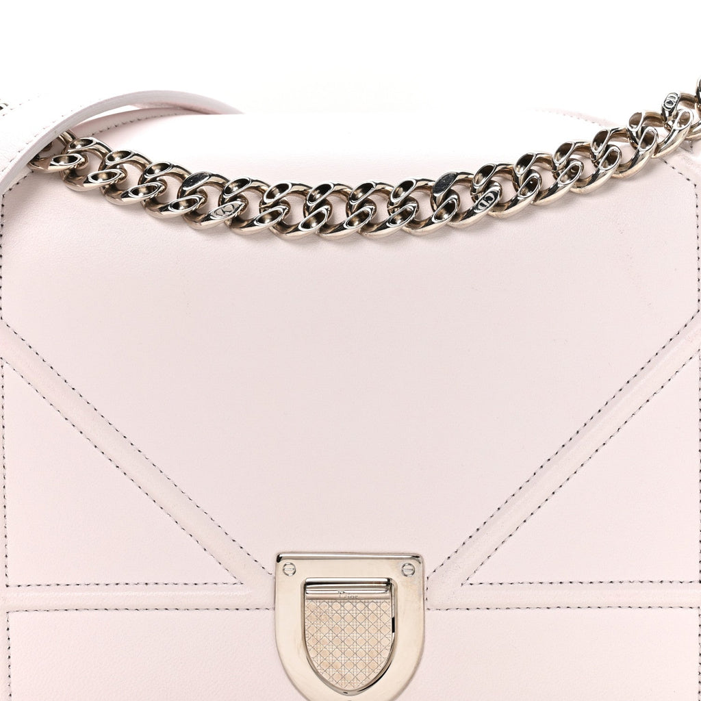 Calfskin Medium Diorama Flap Bag Off White