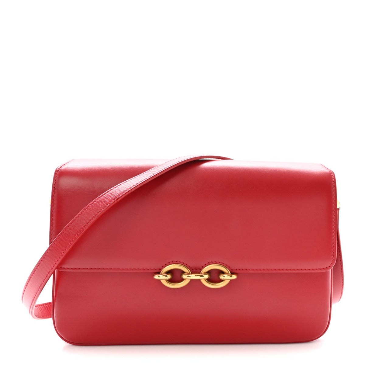 Smooth Calfskin Le Maillon Satchel Rouge Eros