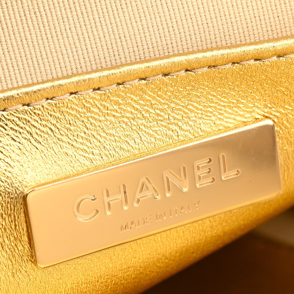 Metallic Lambskin Quilted Walk Of Fame Star Bag Gold