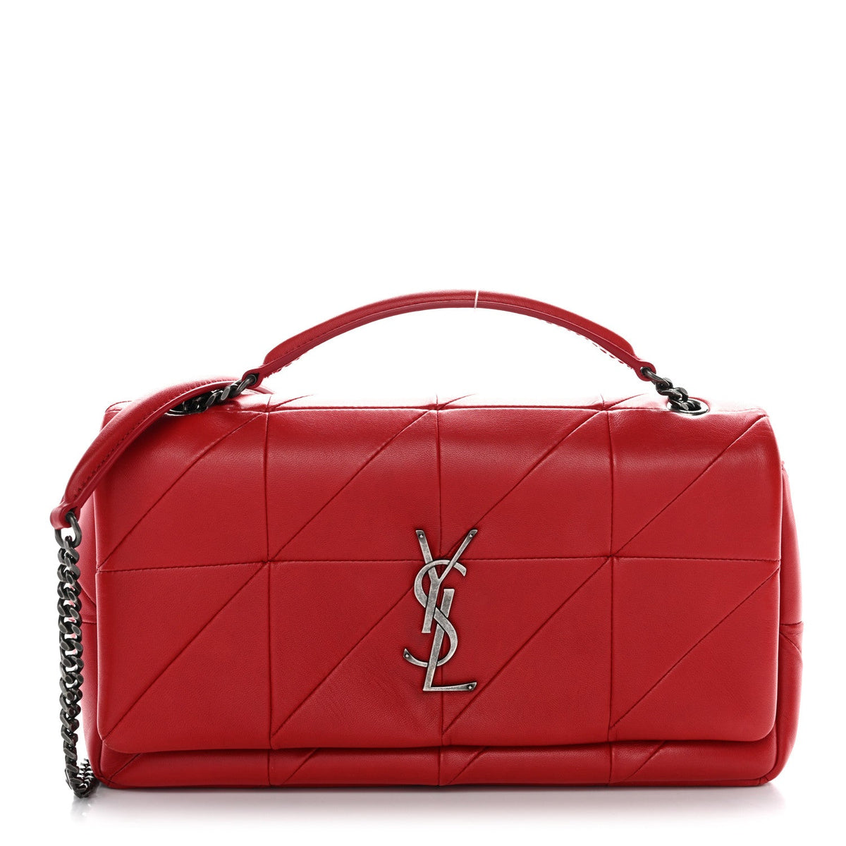 Lambskin Patchwork Monogram Medium Jamie Red