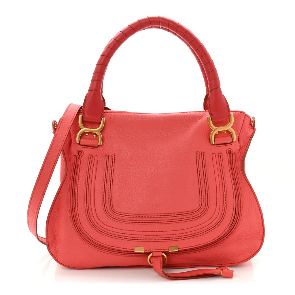 Calfskin Small Marcie Satchel Paradise Pink