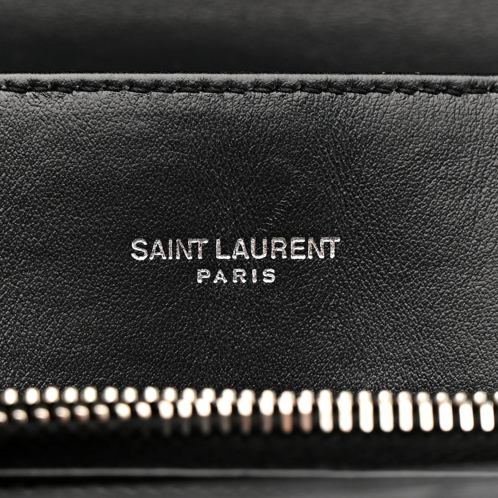 Calfskin Y Quilted Monogram Medium Loulou Chain Satchel Black