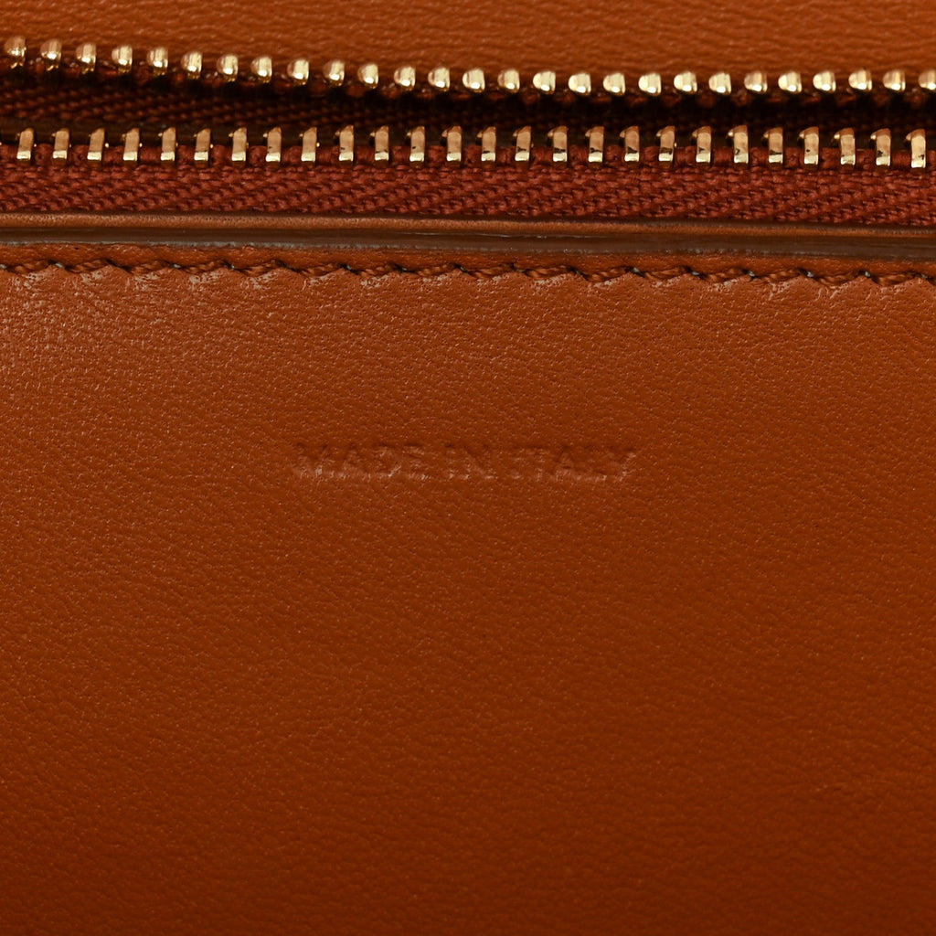 Natural Calfskin Medium Classic Box Flap Bag Tan