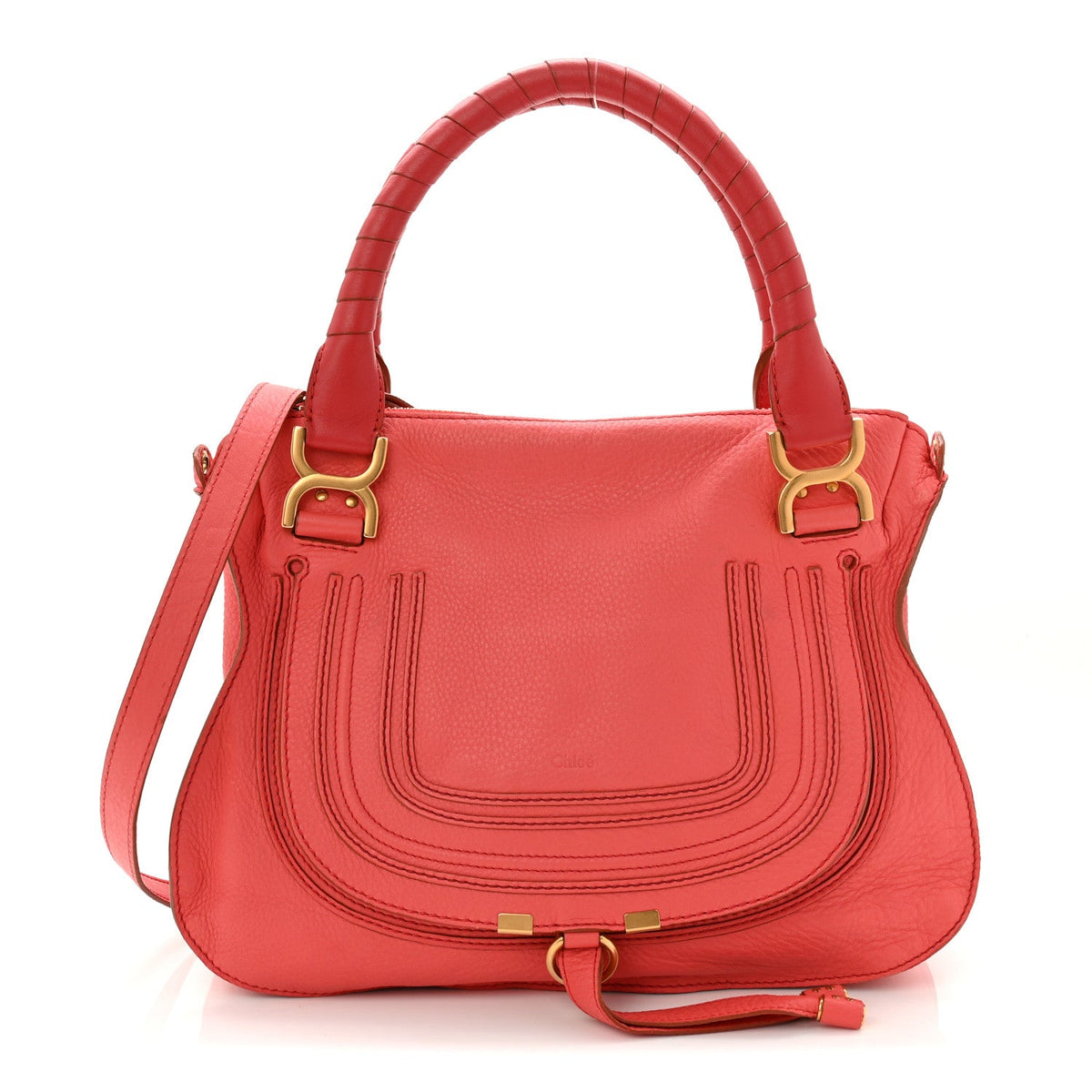 Calfskin Small Marcie Satchel Paradise Pink
