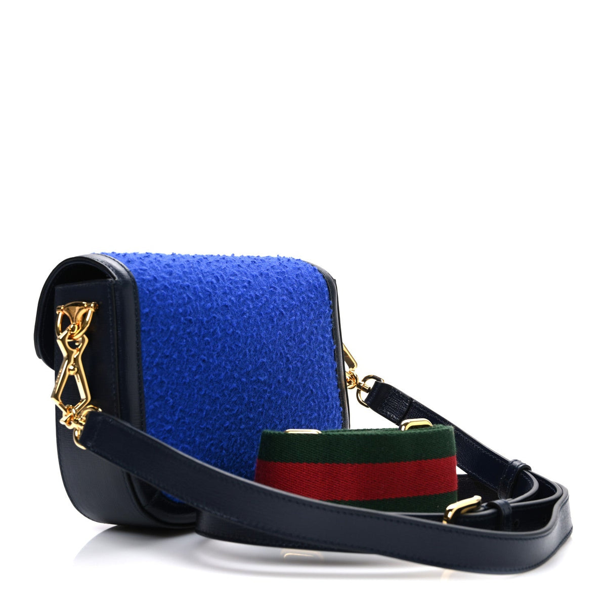 Casy Wool Azalea Calfskin Mini Horsebit 1955 Shoulder Bag Blue China