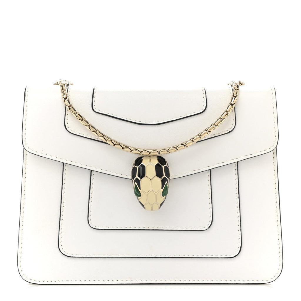 Calfskin Small Serpenti Forever Crossbody Bag White Agate