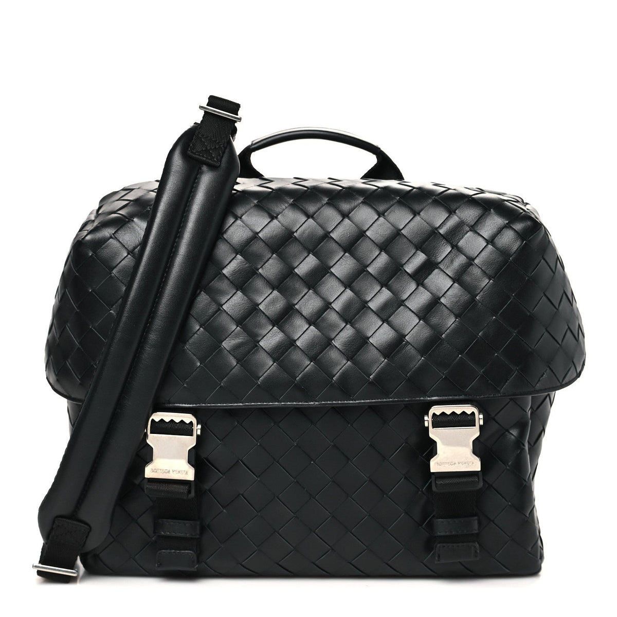 Nappa Intrecciato Postino Messenger Black
