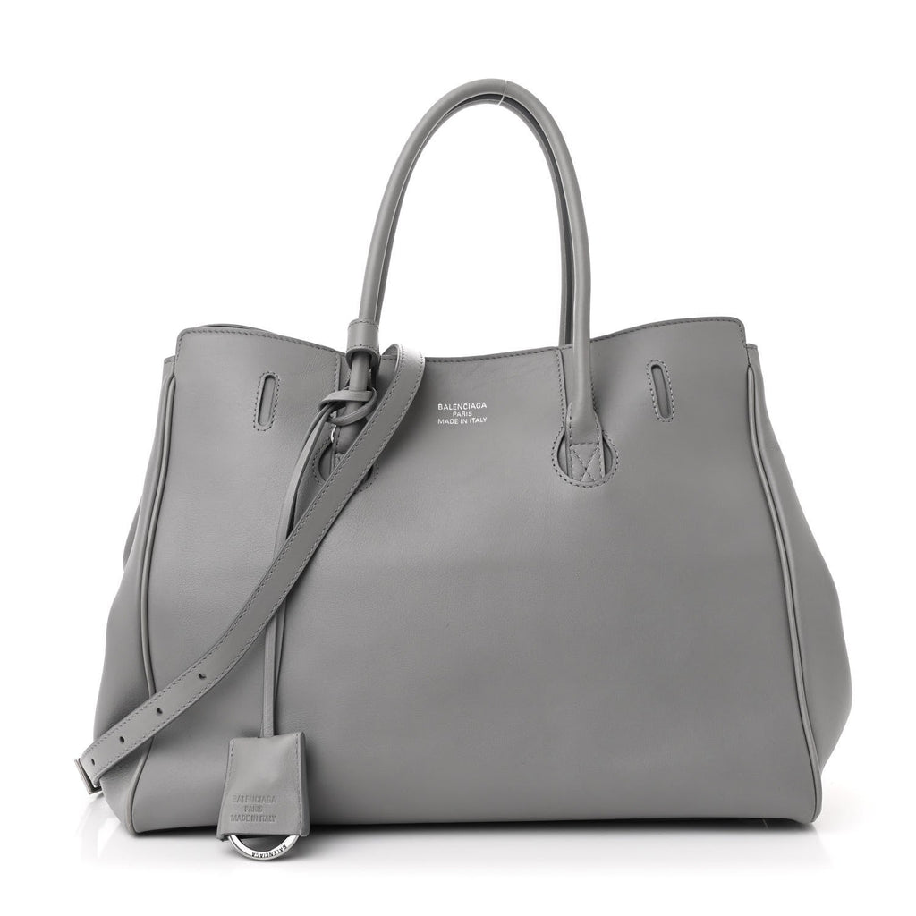 Smooth Calfskin Small Hampton Carry All Bag Grey