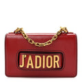 Calfskin J'Adior Chain Flap Bag Red