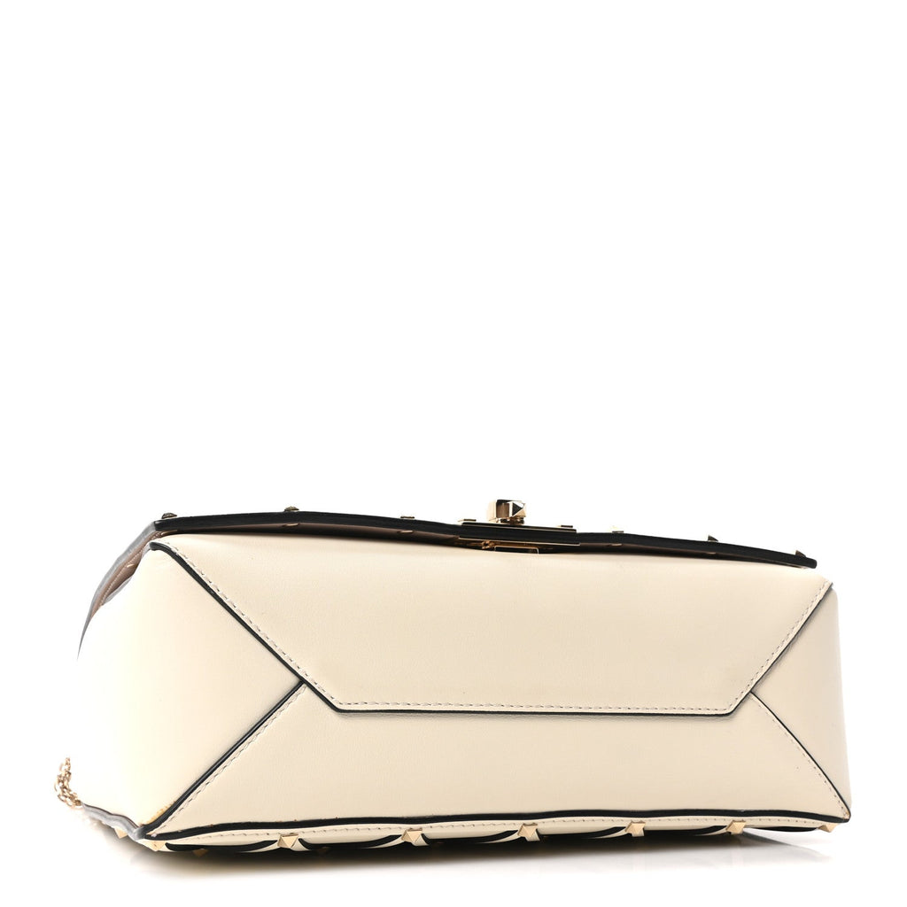 Smooth Calfskin Quilted Beehive Shoulder Bag Light Ivory