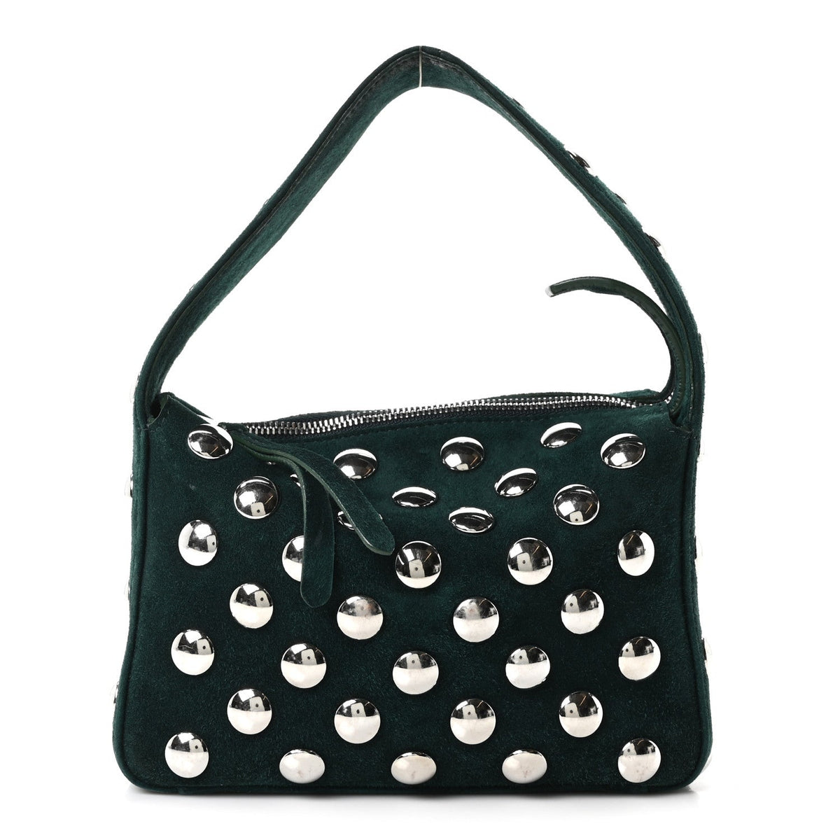 Suede Studded Small Elena English Green