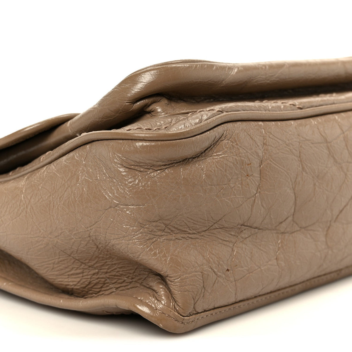 Crinkled Calfskin Matelasse Monogram Medium Niki Chain Satchel Light Taupe