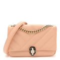 Calfskin Matelasse Small Serpenti Cabochon Shoulder Bag Peach