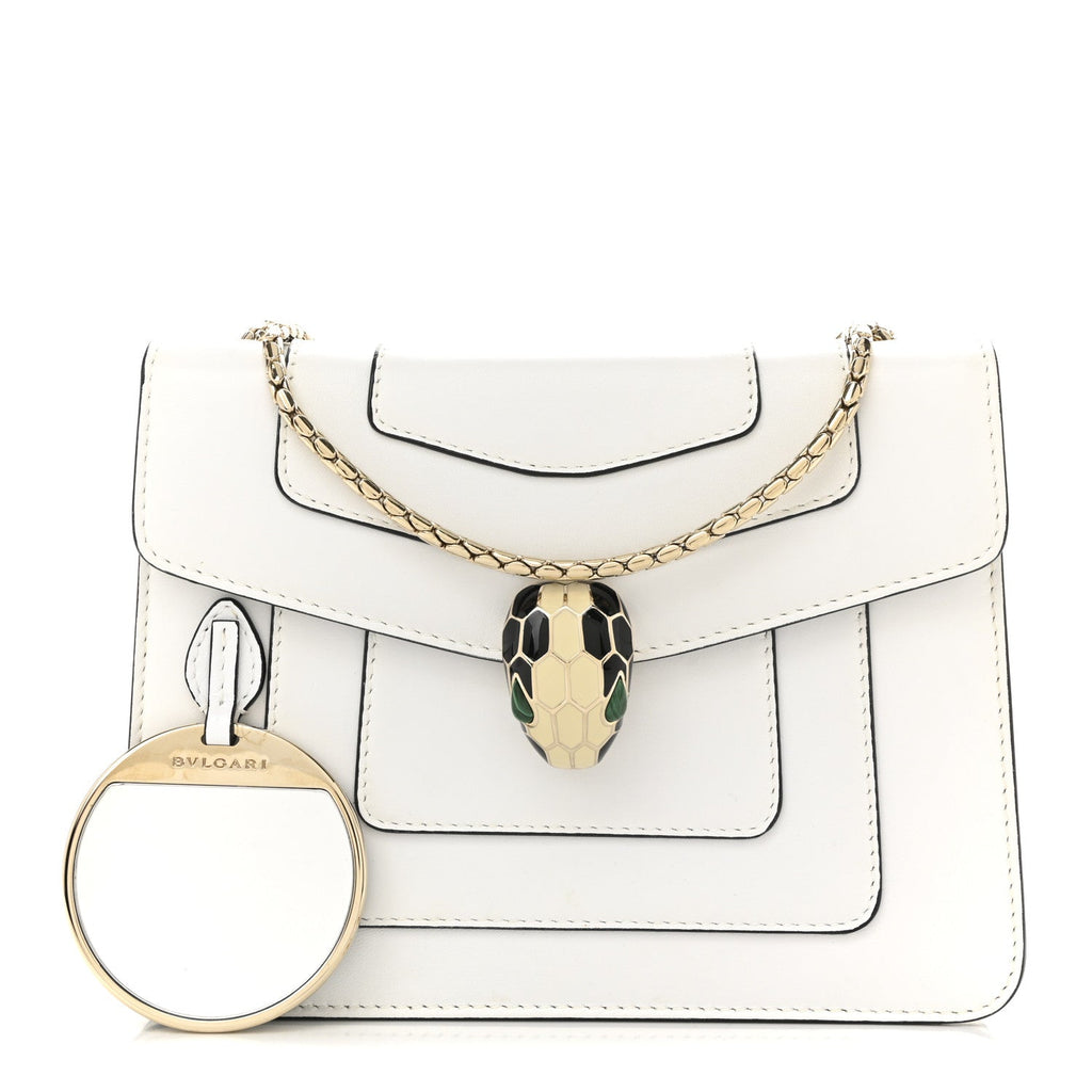 Calfskin Small Serpenti Forever Crossbody Bag White Agate
