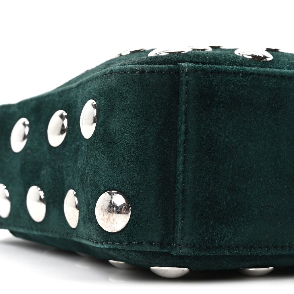 Suede Studded Small Elena English Green
