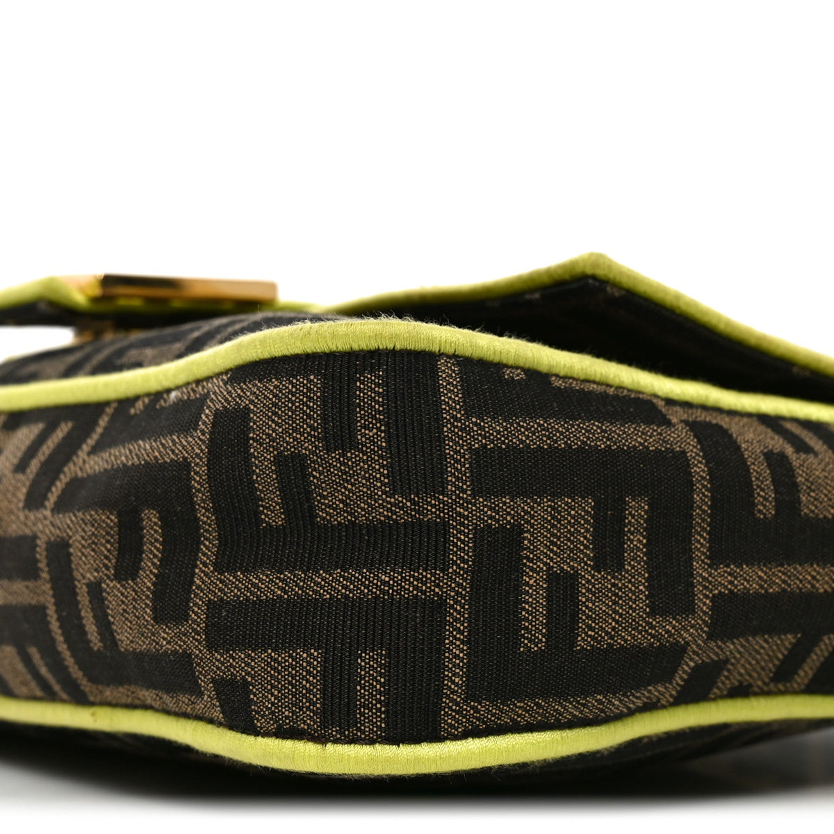 Fabric Jacquard FF 1974 Large Baguette Tobacco Moro Giallo Fluo