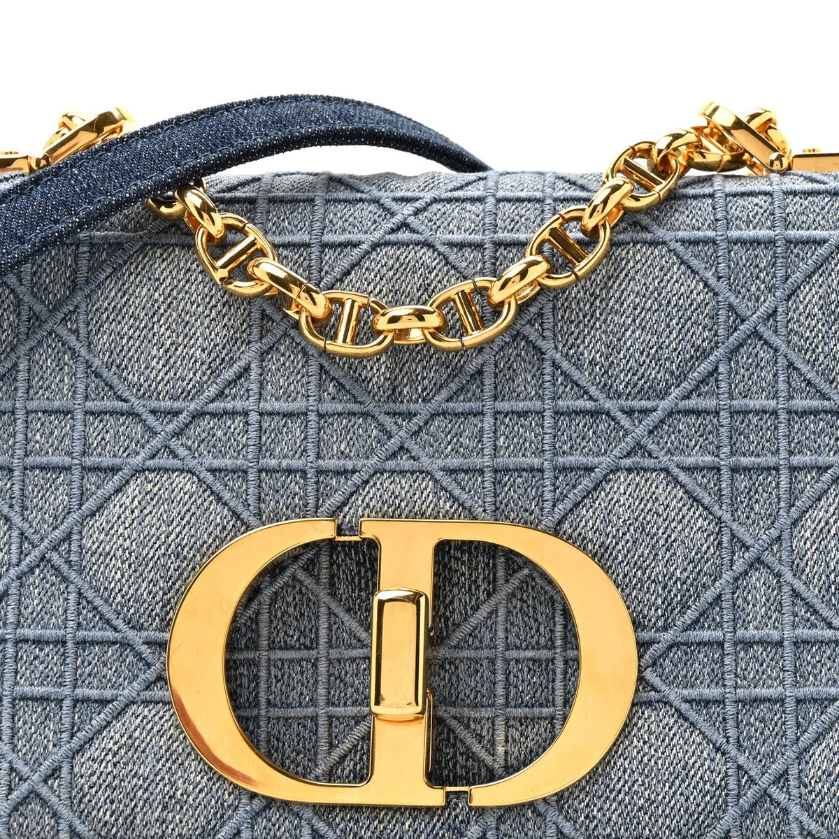 Denim Cannage Small Caro Bag Blue
