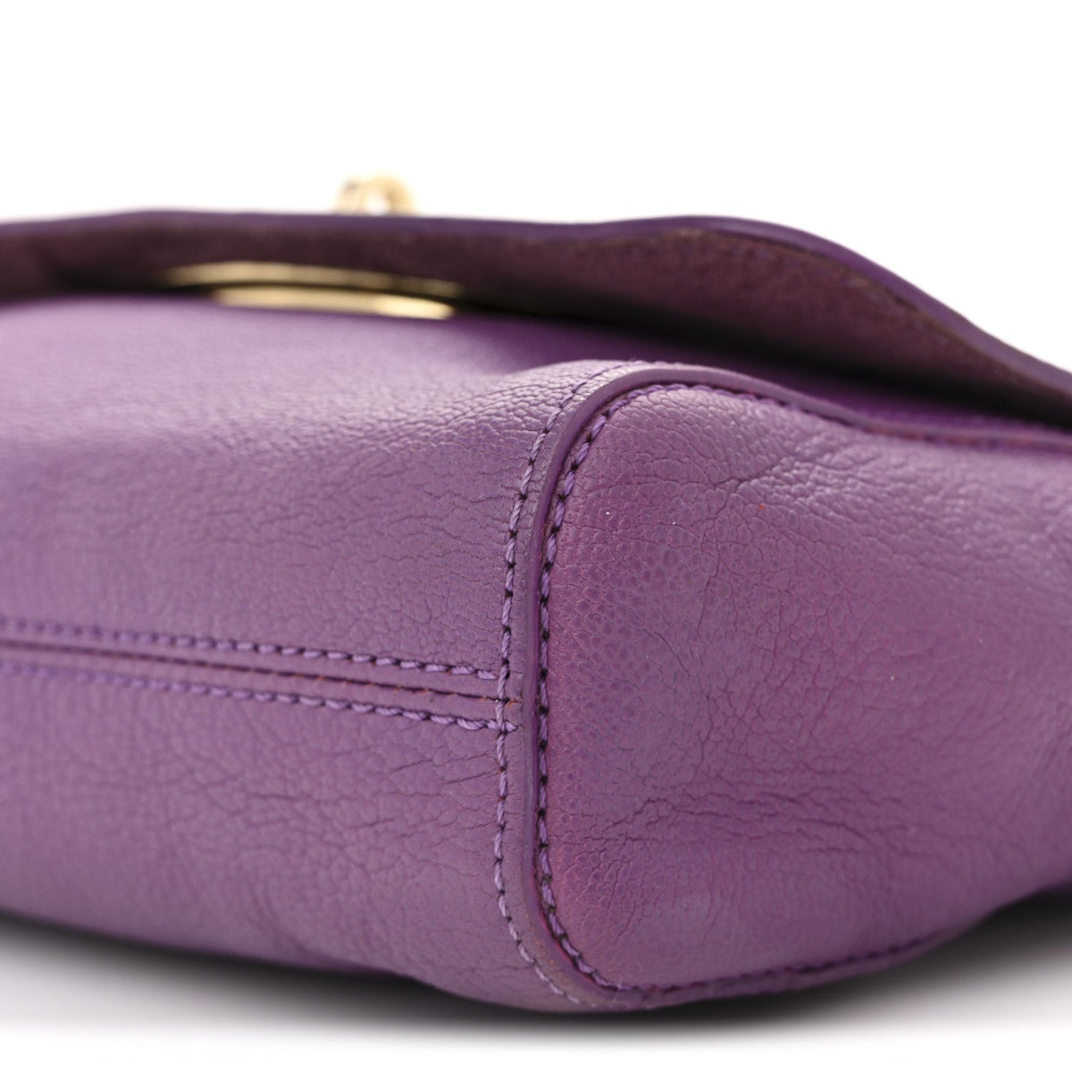 Small Classic Grain Calfskin Small Lily Flap Heather