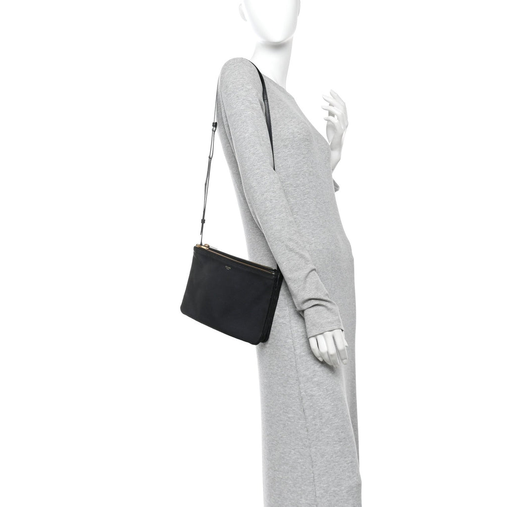 Lambskin Small Trio Crossbody Bag Black