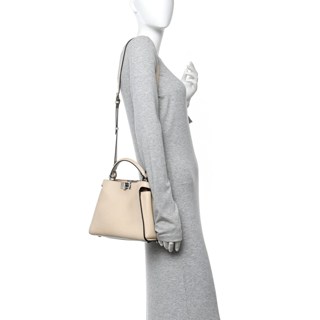 Vitello Tahiti Burro Bi-Color Medium Peekaboo Iconic Essentially Satchel Nuvola Rosa Bourbon